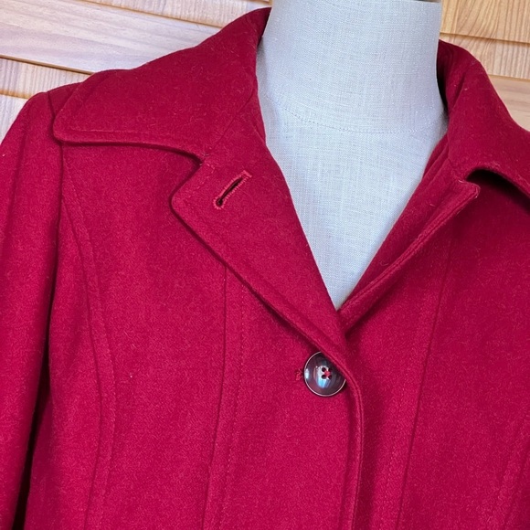 London Fog Large Red Wool Blend Peacoat Professional Classic Preppy - Picture 4 of 11